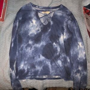 Tie dye crossed chest long sleeve